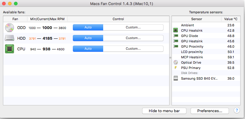 Macs Fan Control screenshot